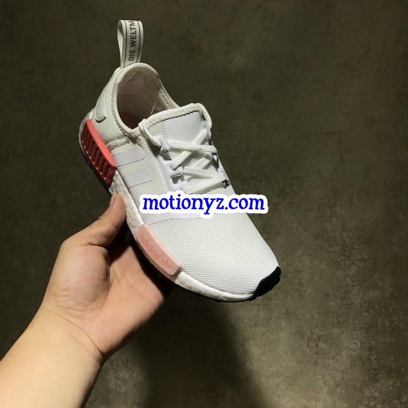 Real Boost Adidas NMD R1 PK White Pink GS